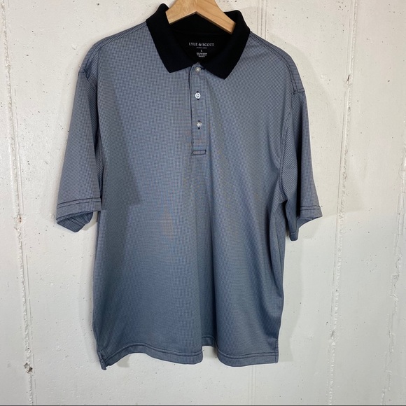 Lyle & Scott Other - Lyle & Scott Scotland blk/white print golf polo